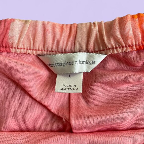 Y2K Pink Orange Floral Chiffon Midi Skirt – Christopher & Banks L - Picture 7 of 8